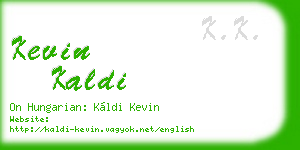 kevin kaldi business card